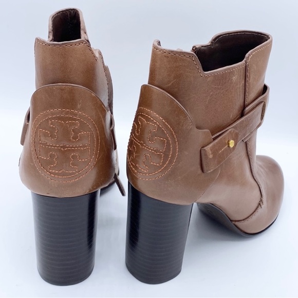 Tory Burch Women's Colton Leather‎ Booties in Almond - Picture 3 of 13